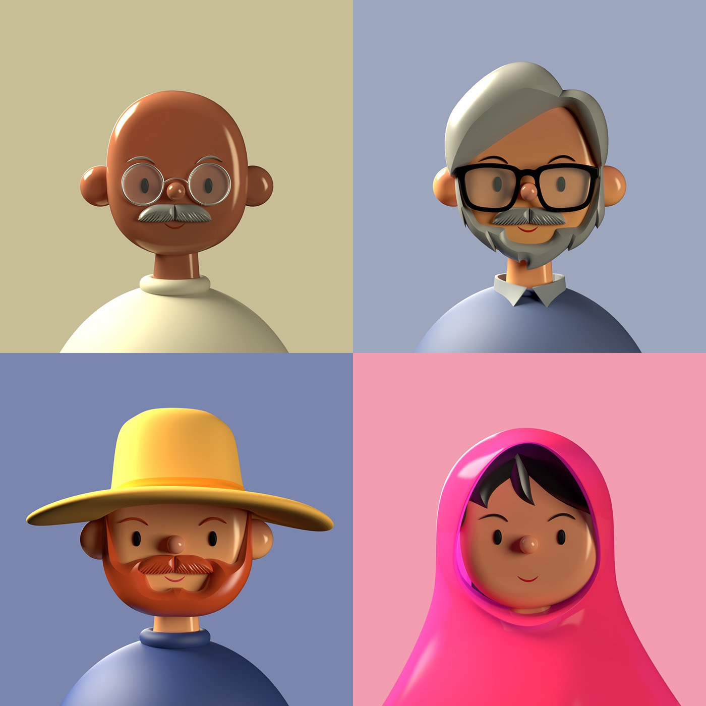 Toy Faces Library  Diverse 3D Avatars on Behance