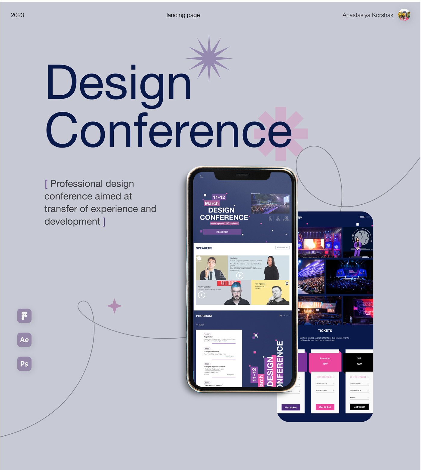 conference design designer designer conference Figma landing page Web Design  Website веб-дизайн лендинг