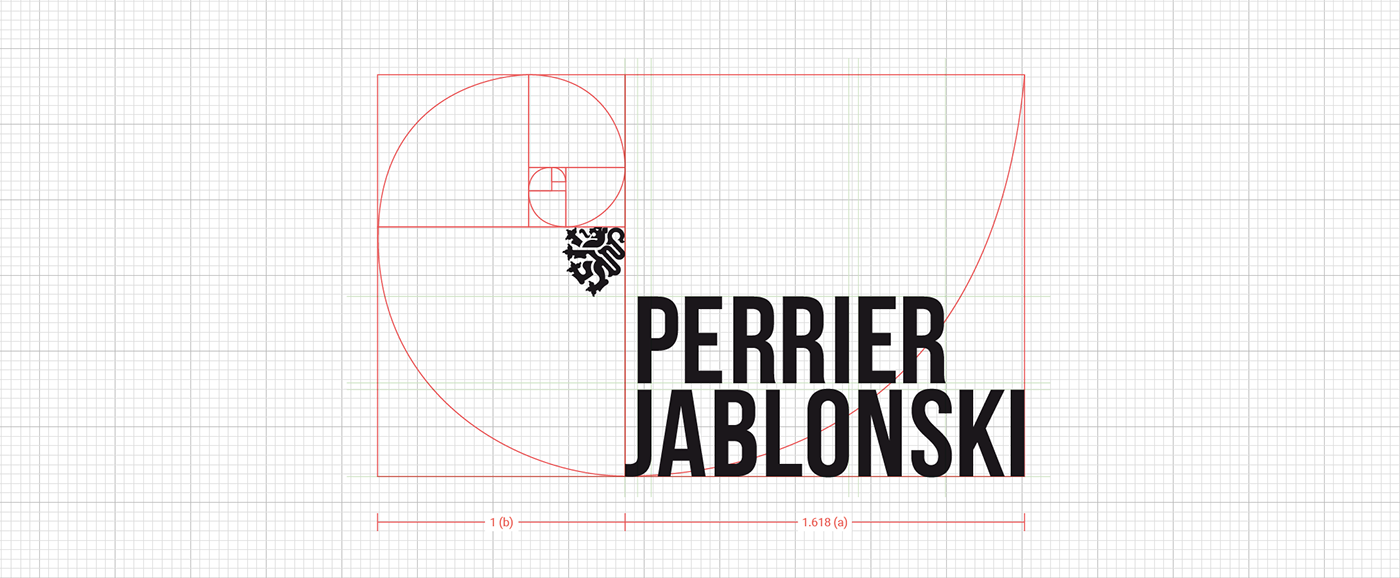 identité perrier Jablonski perrier jablonski Montreal brand colors red lion lines shield identity green paper pencil