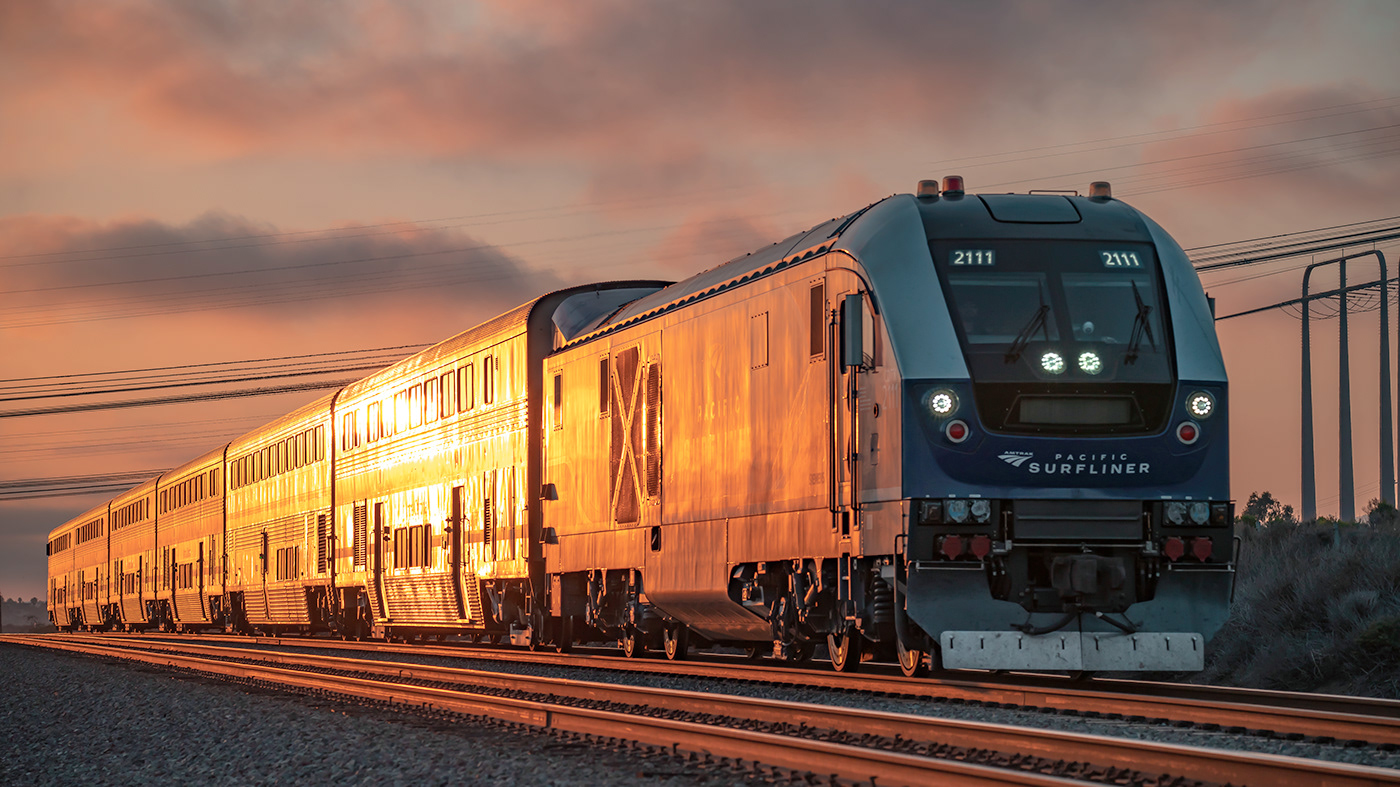 train railway Travel amtrak railroad sunset Landscape passenger California