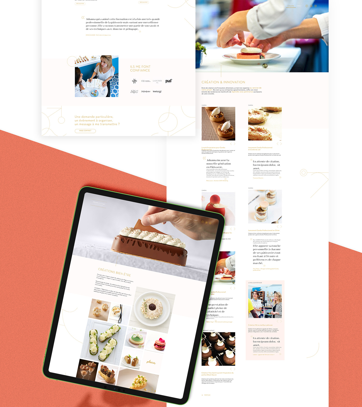 Web ux/ui design Responsive Food  pastry Web Design  graphic france