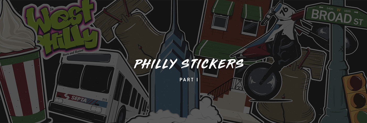philadelphia Philly stickers pins city vintage Liberty Bell dirt bike Icon logo collection