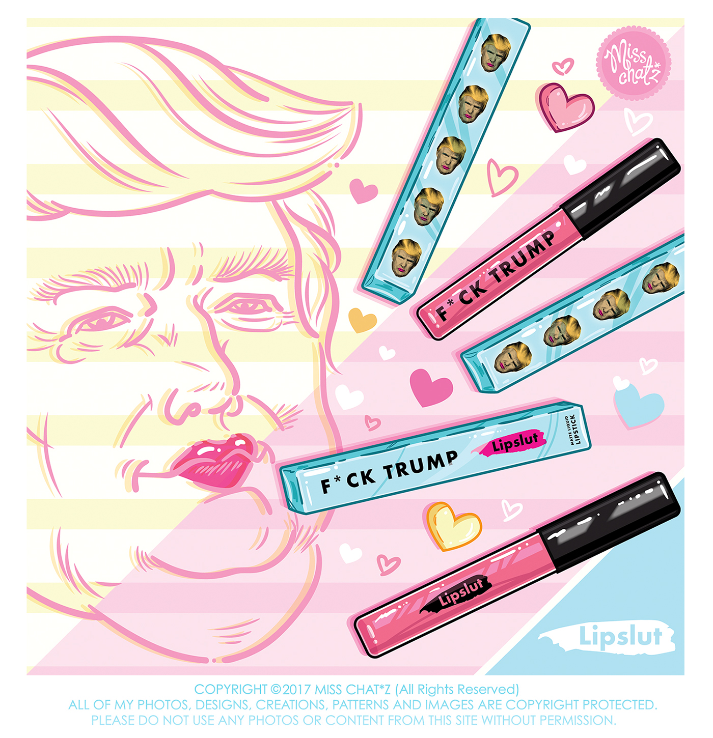 lip slut lipstick makeup Trump social kiss misschatz cosmetics makeup artist