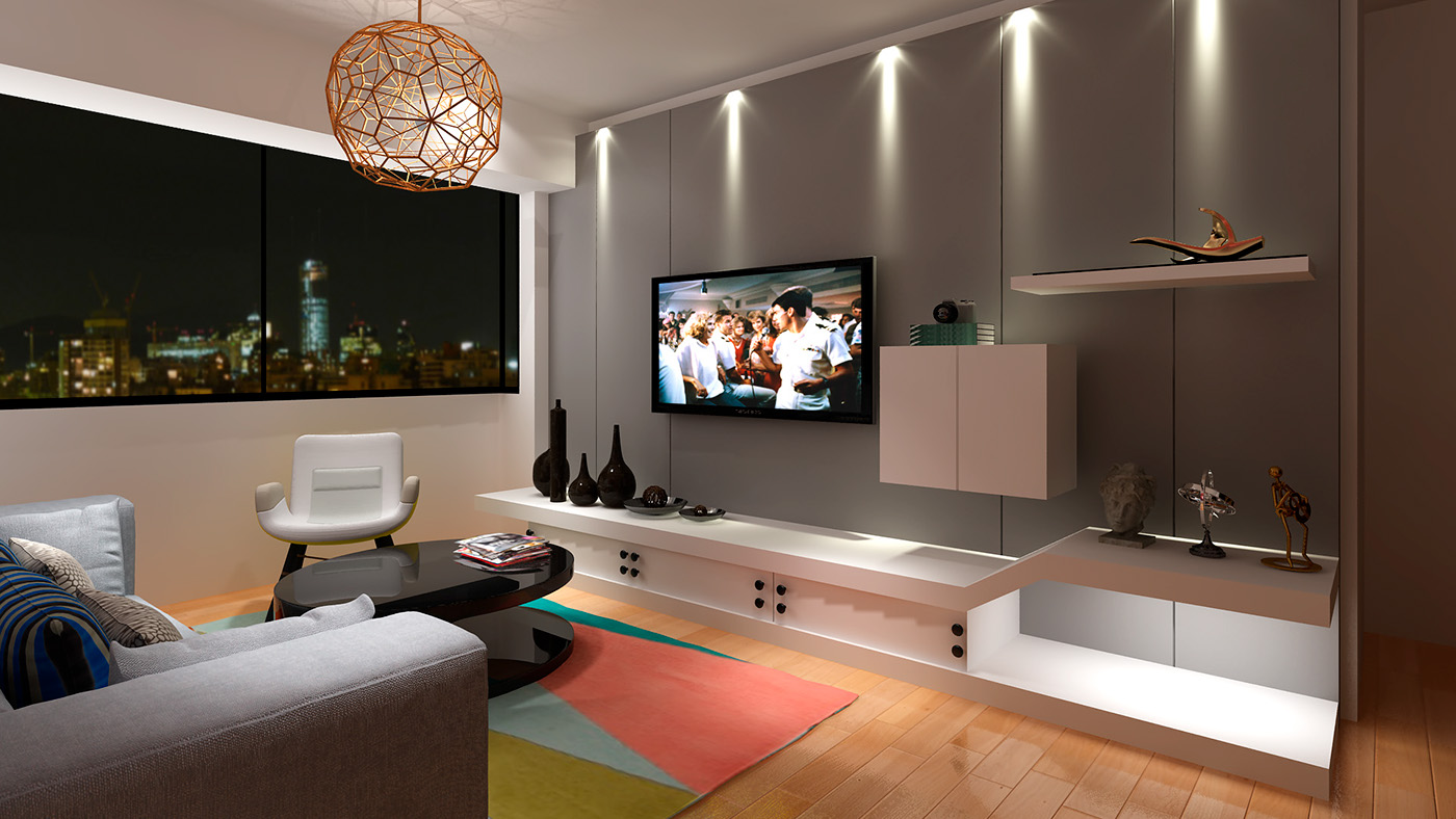 architecture design interior design industrial 3D vray photoshop peru lima apartment