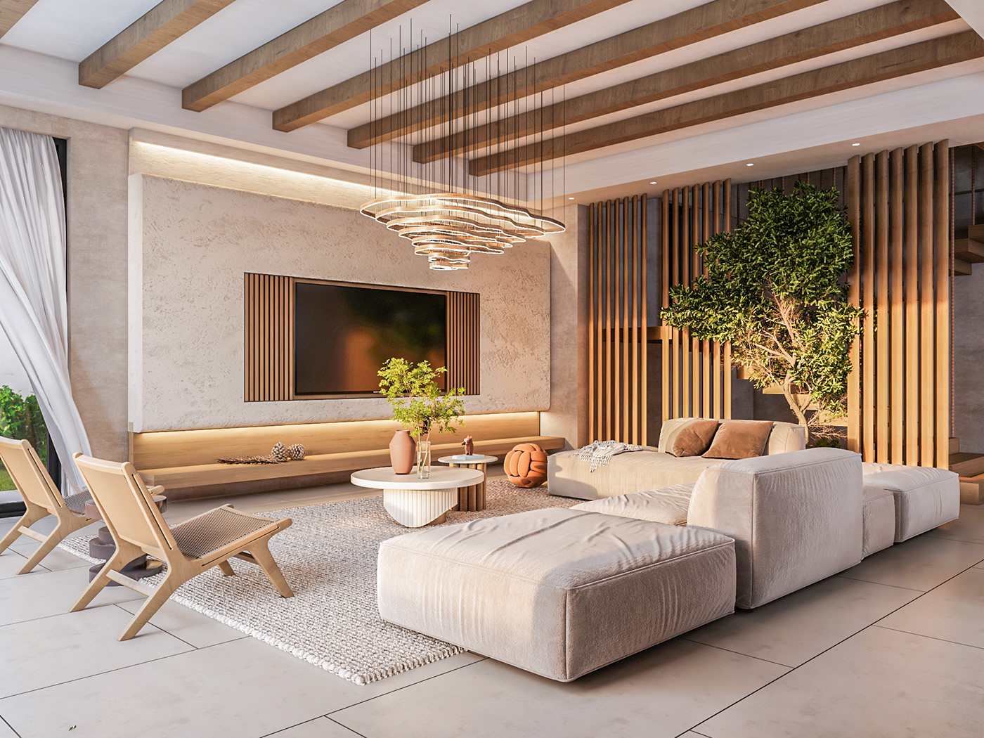 indoor 3ds max interior design  architecture modern visualization Render 3D vray Scandinavian