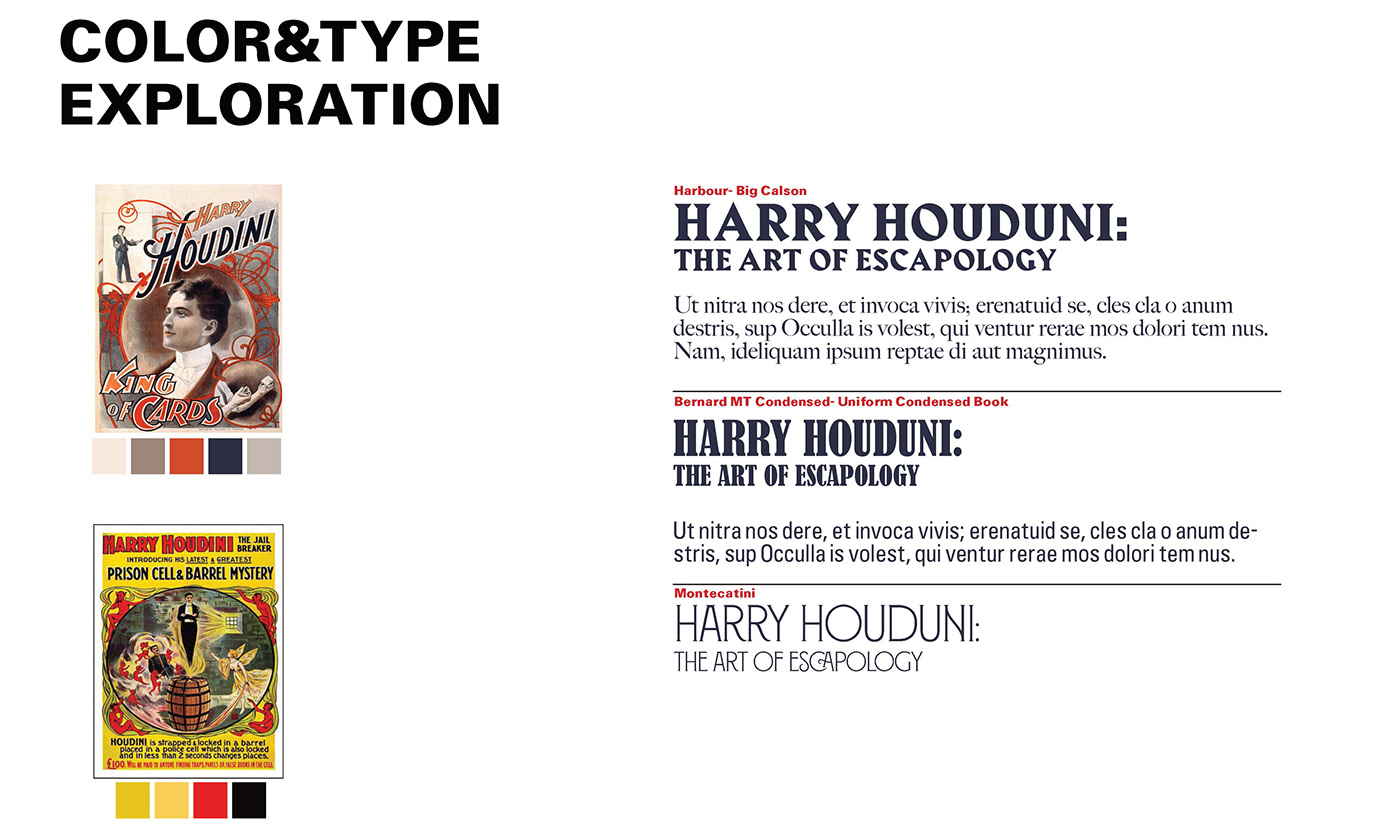 Exhibition Design  experience design houdini Harry Houdini graphic design  concept concept design banner