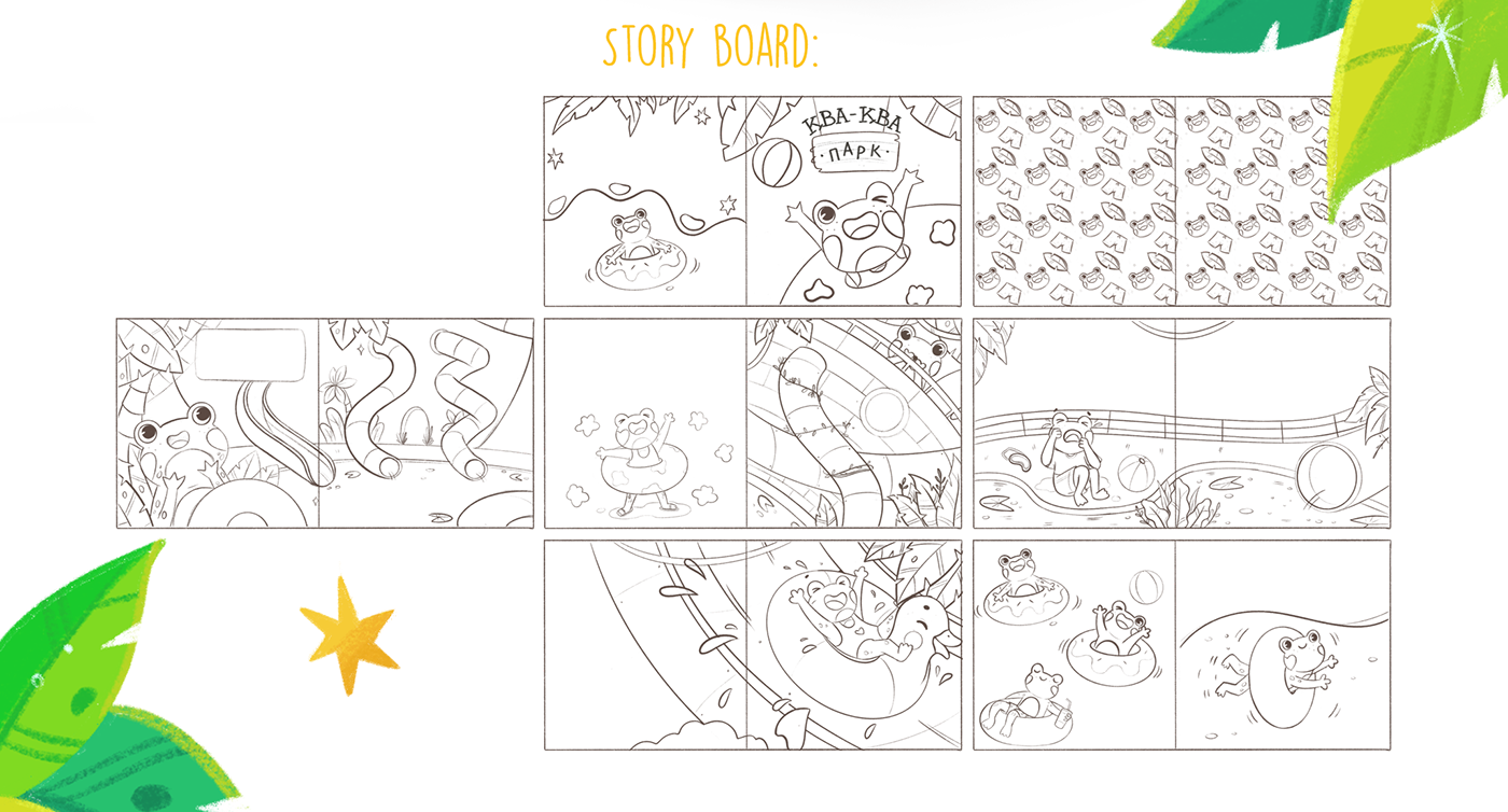 story board with kkids book illustration picture book art 