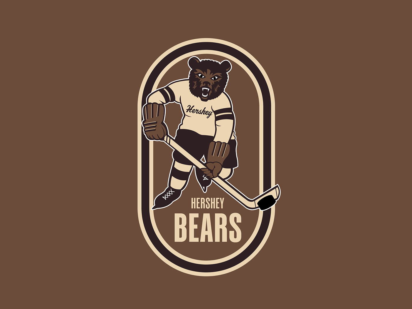hershey bears AHL hockey Sports Design Logo Design washington capitals hockey design sports hershey vintage logo