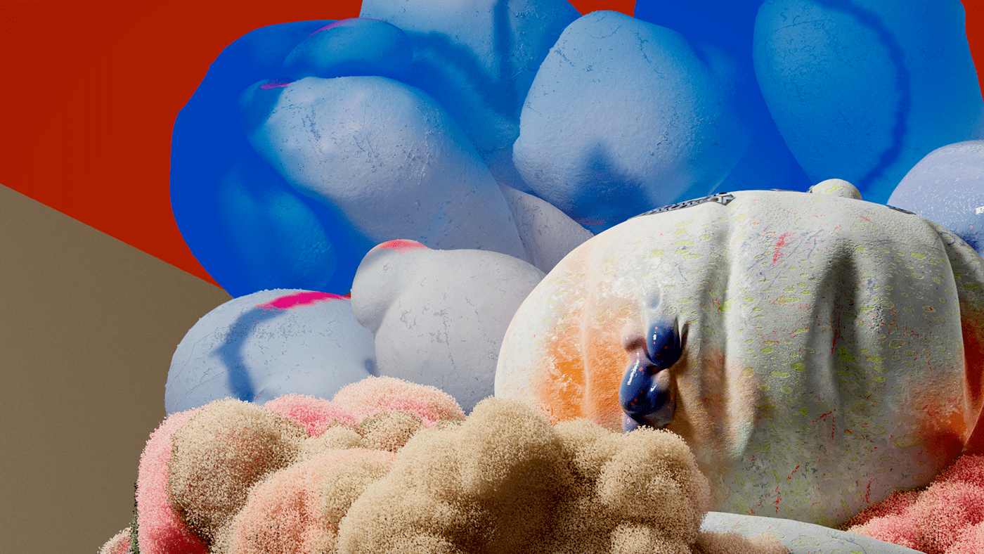 3D art direction  CGI coral reefs Fungi graphic design  motion design particles simulation