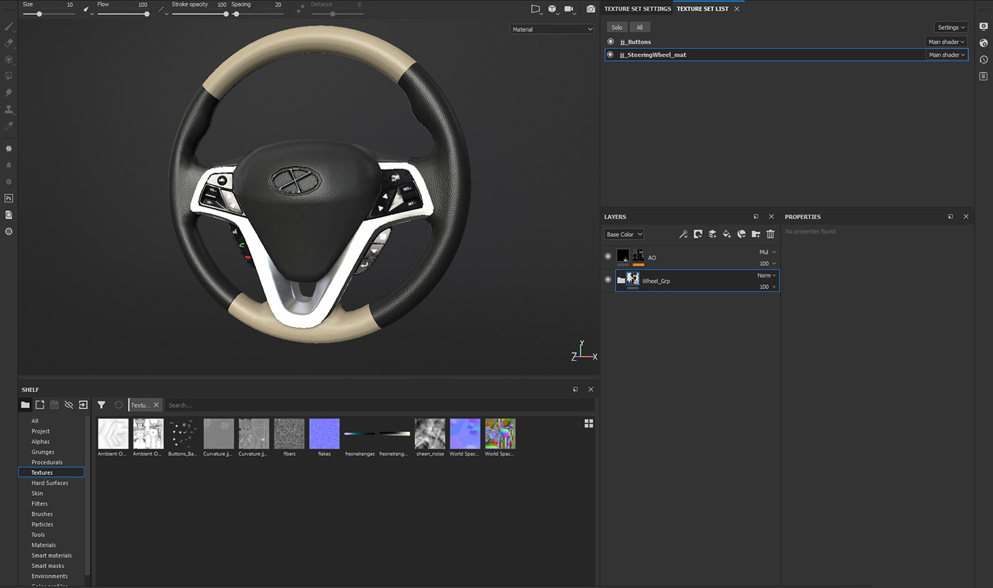 steering wheel Automotive design design 3D modo painter photoshop colorway 3D Automotive