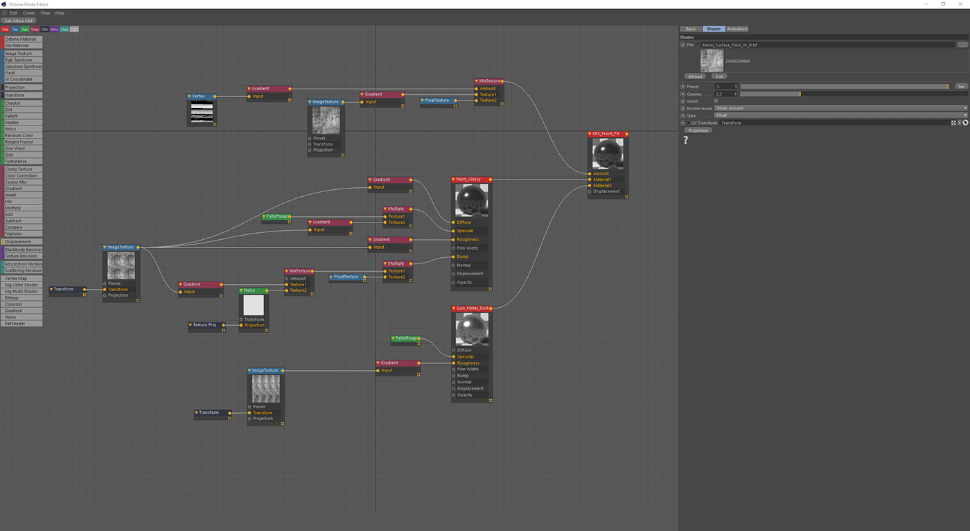 Gun Shellcase simulation Eject Octane Render cinema 4d Rapahel Rau Silverwing