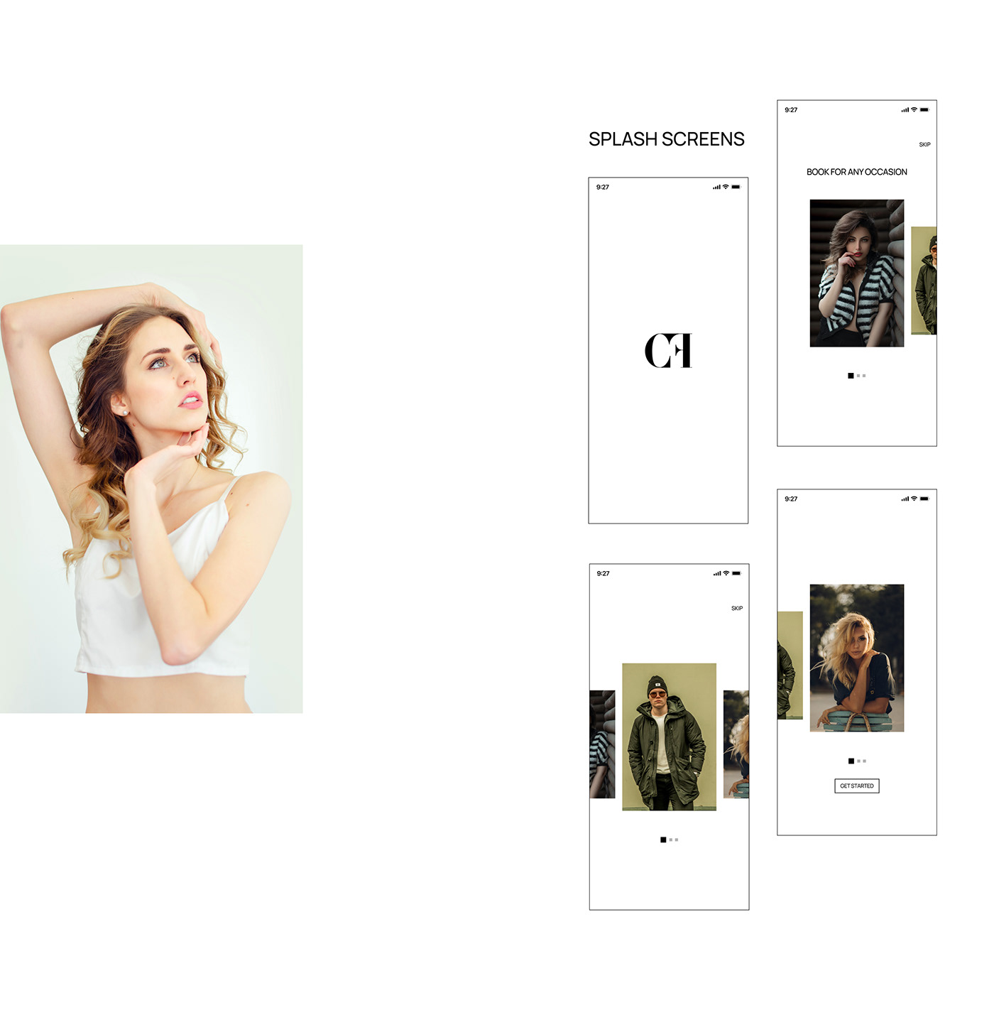 clean design e-commerce Fashion  interactive minimal shop UI Webdesign Website