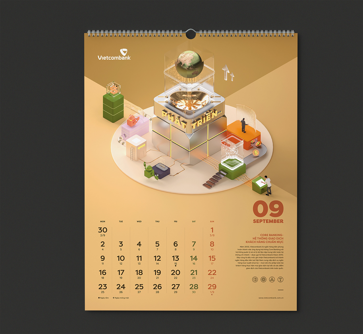 3D calendar Vietcombank