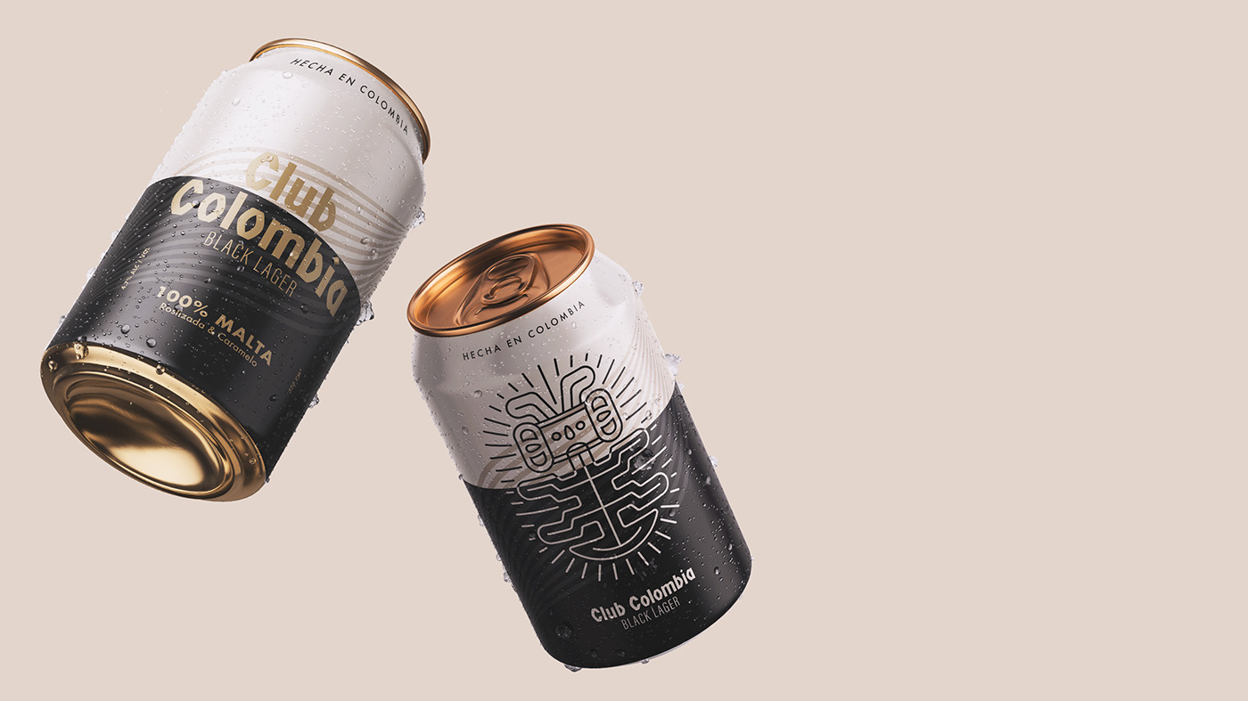 AB Inbev beer branding  CLUB COLOMBIA identity Logo Design minimal Packaging