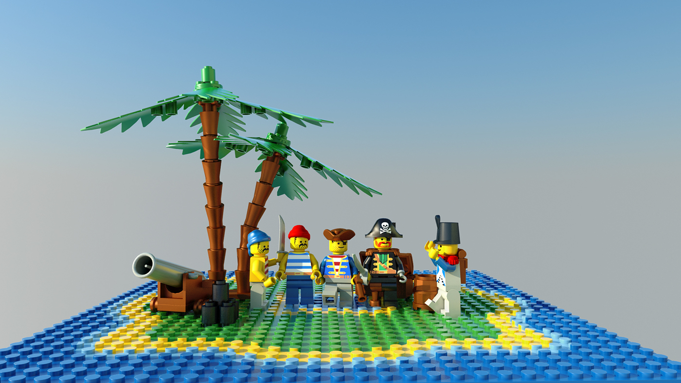 LEGO pirates Render toy Photography  3dsmax 3D VINTAGELEGO OLDLEGOSETS