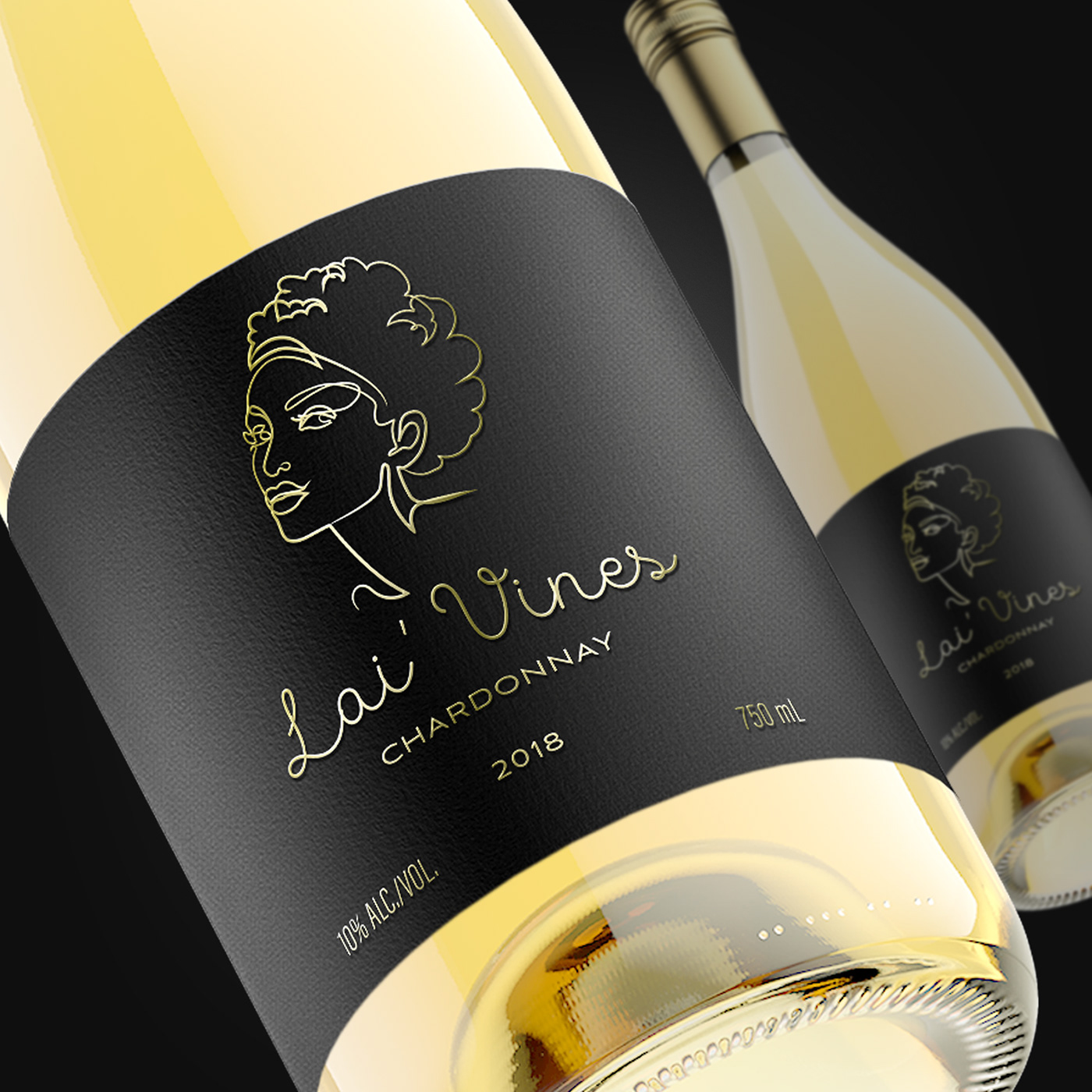 gold emboss print Hand-drawn artwork line drawing luxury wine label premium label design white wine label wine label Wine label Design woman portrait