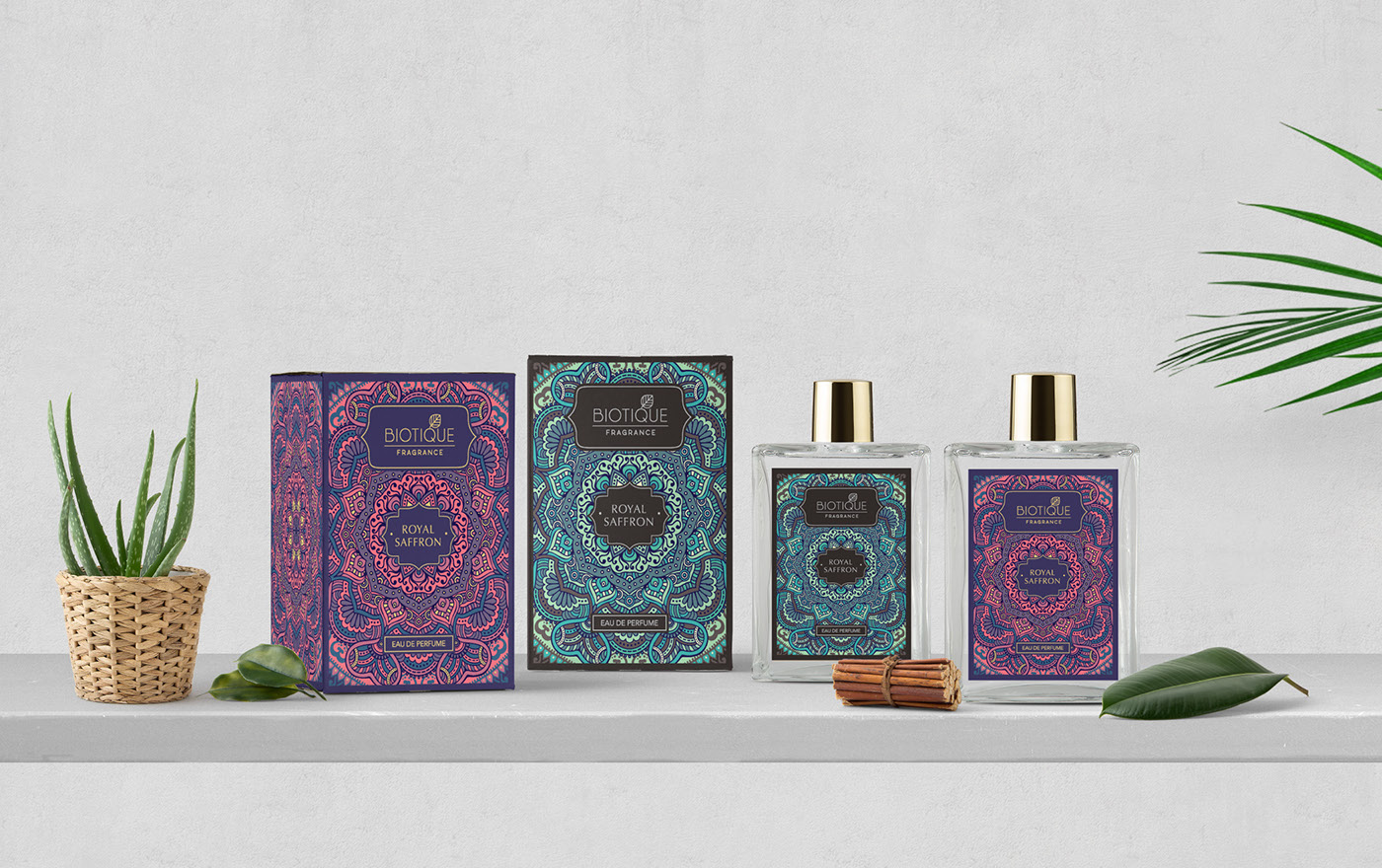 BIOTIQUE beauty Packaging perfume cosmetics honey erte botanical Mandala cream