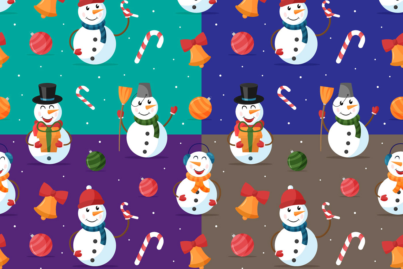 backgrond bell design pattern Patterns seamless snowman vector xmas сhristmas