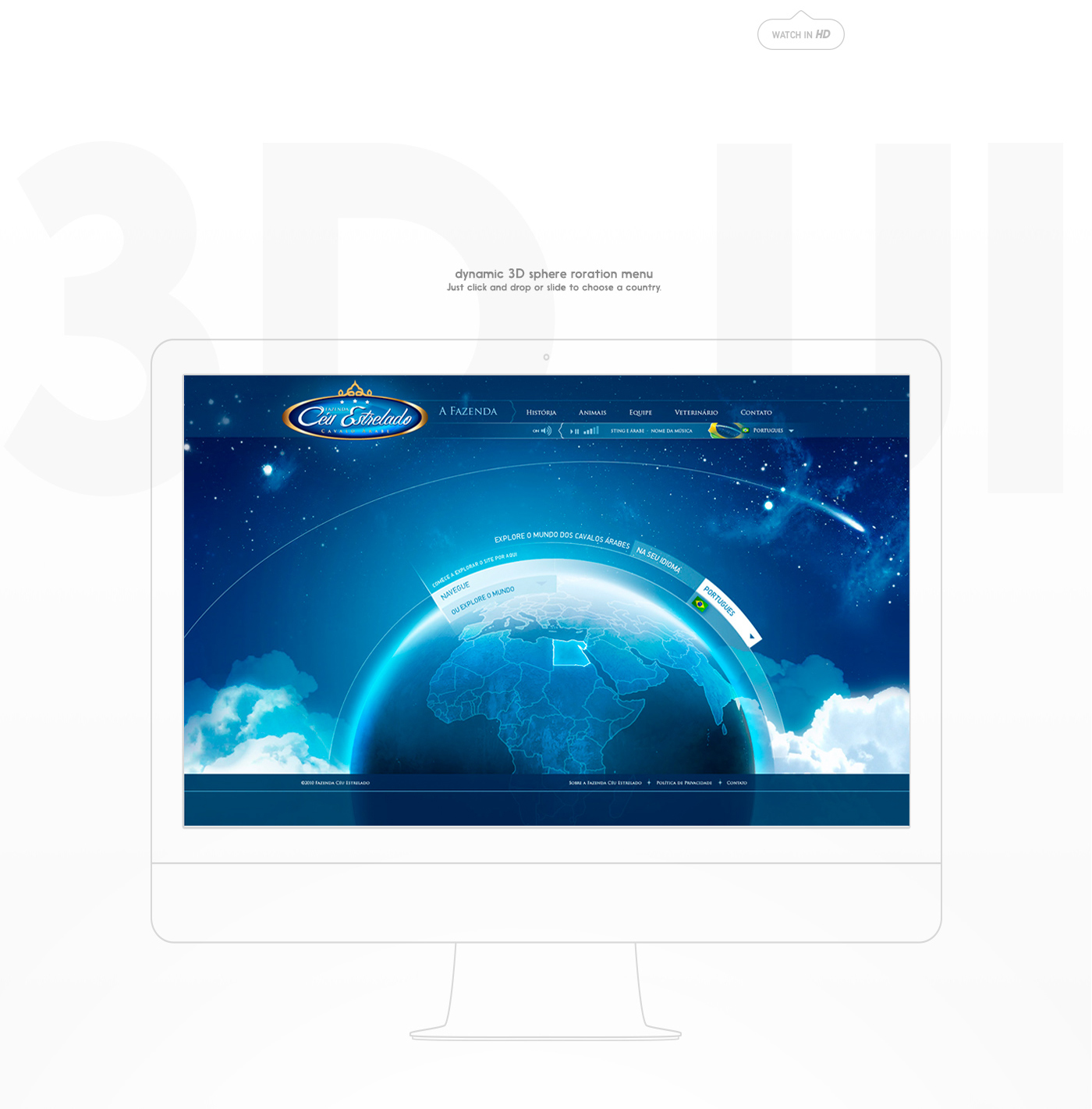 horse farm UI ux Web Webdesign futuristic Interface starry SKY Website night HotSite