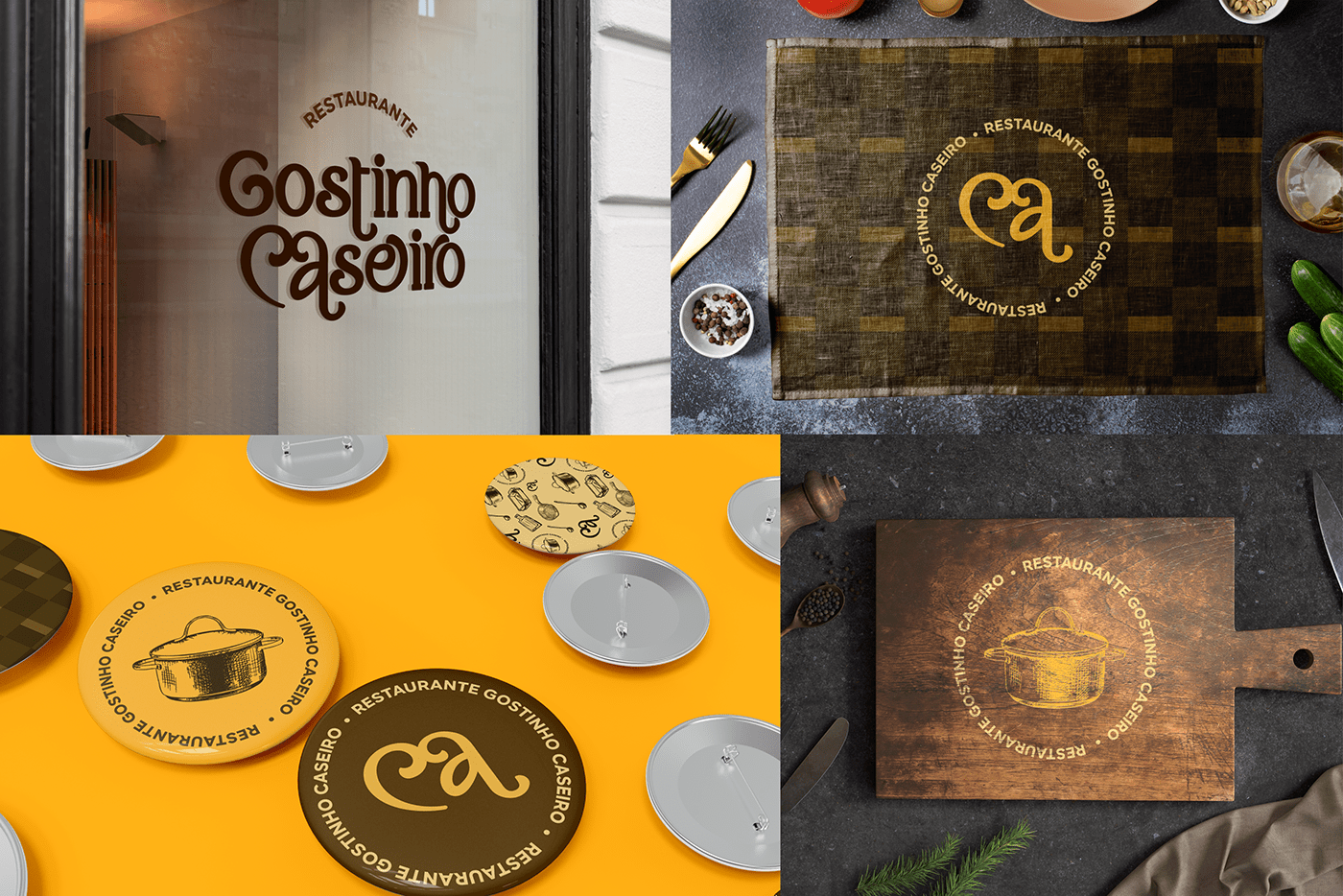Branding design identidade visual marca restaurante
