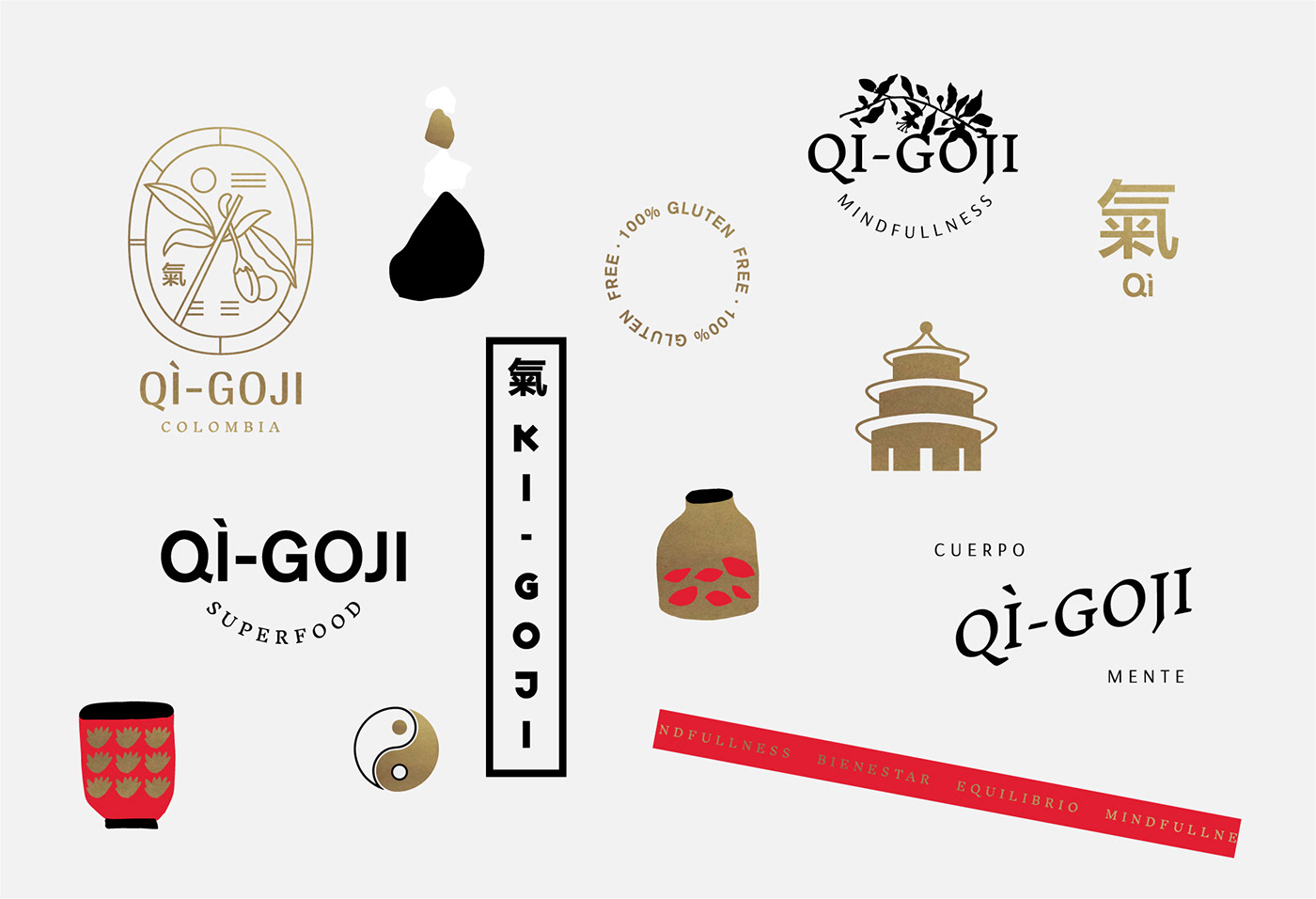 branding  indentity design ILLUSTRATION  Pack goji colombia china logo