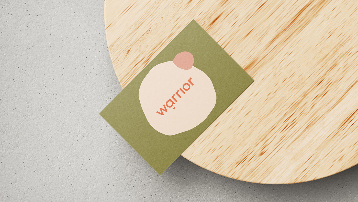 Business card design for Warrior branding, aiming to raise awareness about Endometriosis