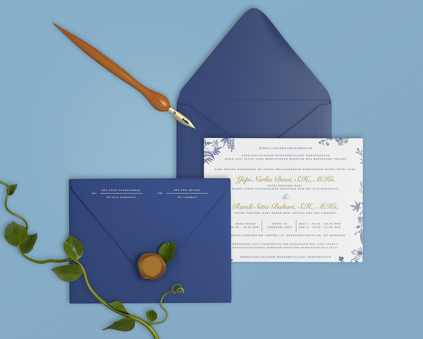 botanical design envelope floral floral pattern Flowers Invitation Stationery wedding wedding invitation