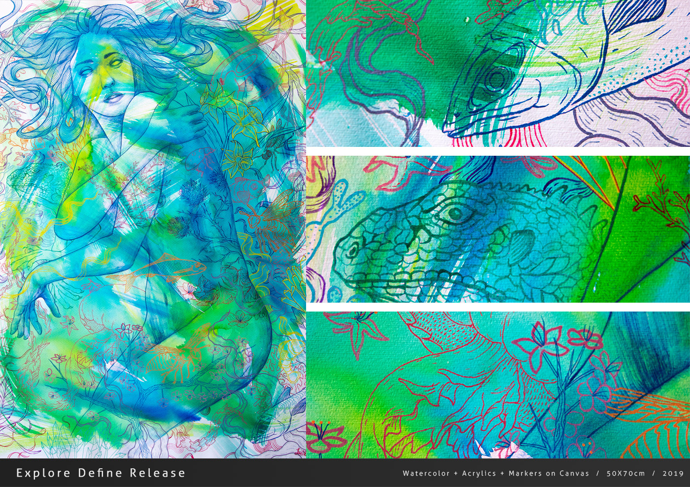 fine art painting   mixed media contemporary art colorful ladislas art Exhibition  surrealism Drawing 