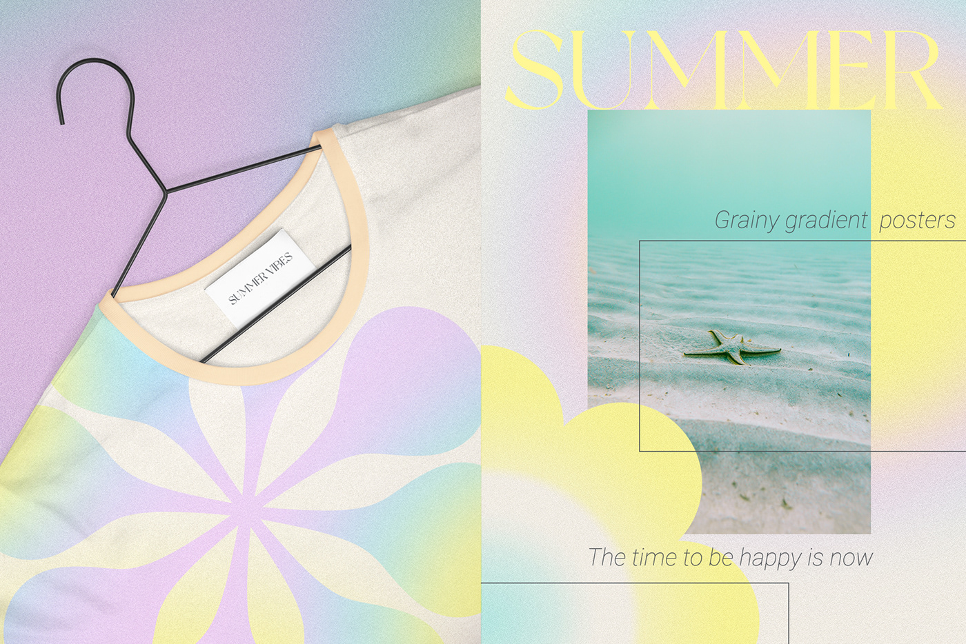 creative market abstract color gradient lo fi minimal modern pastel summer Tropical