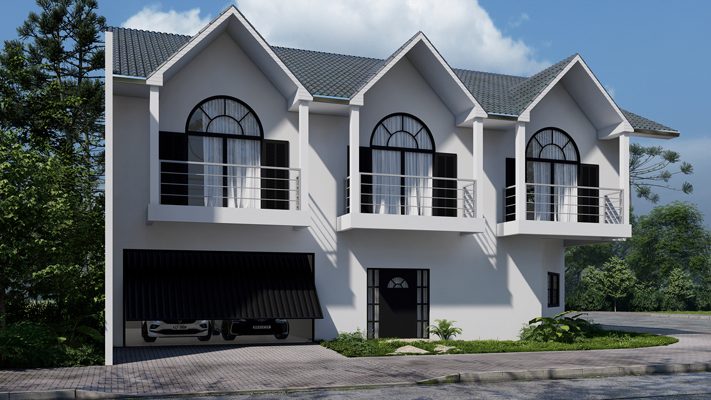 3D architecture archviz ARQUITETURA CGI exterior house Project Render visualization