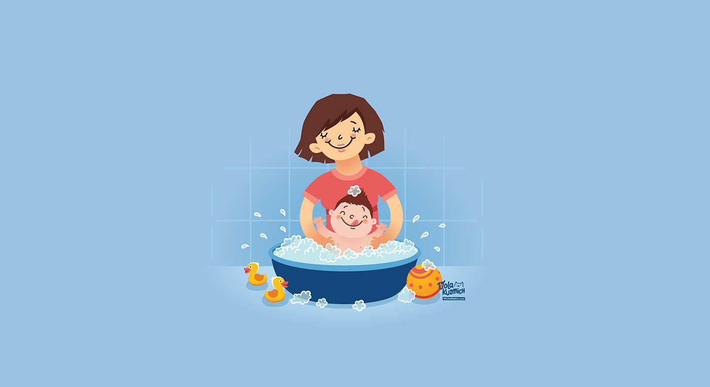 family relations fertility animation  motion illustrations cute colour children parents