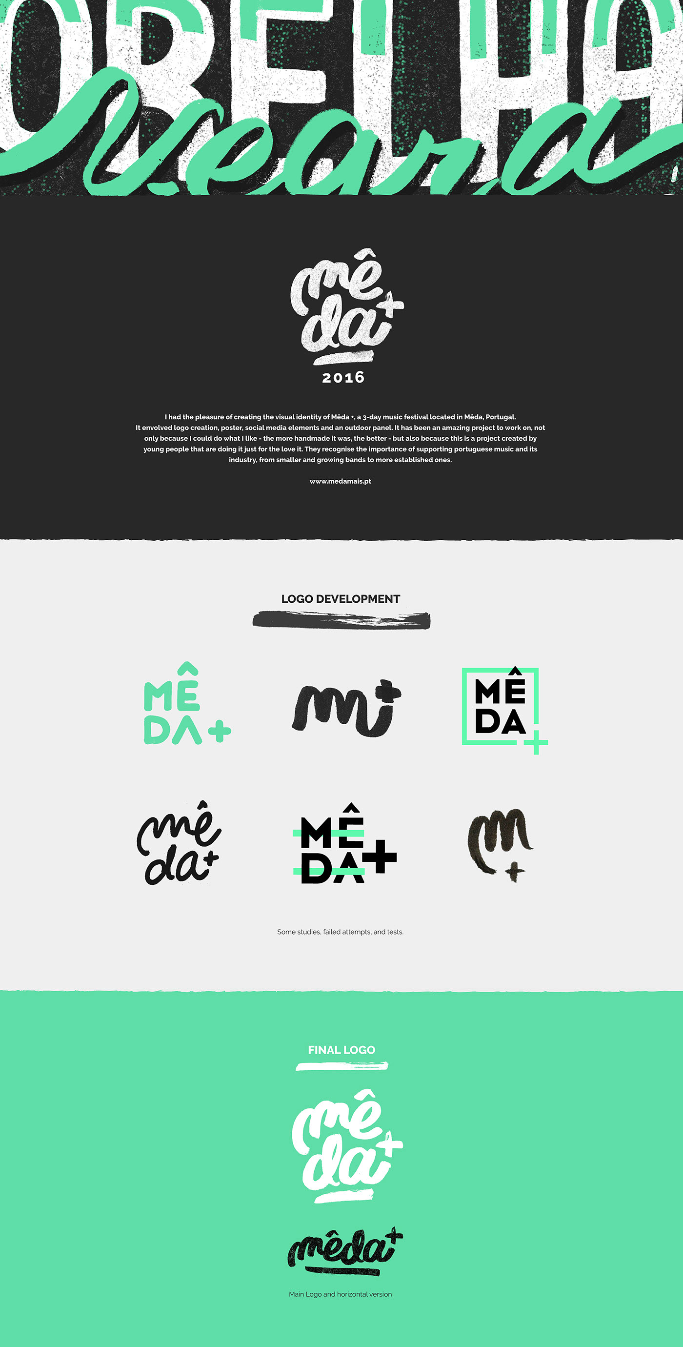 graphic design  festival music Meda lettering typography   Logo Design manual