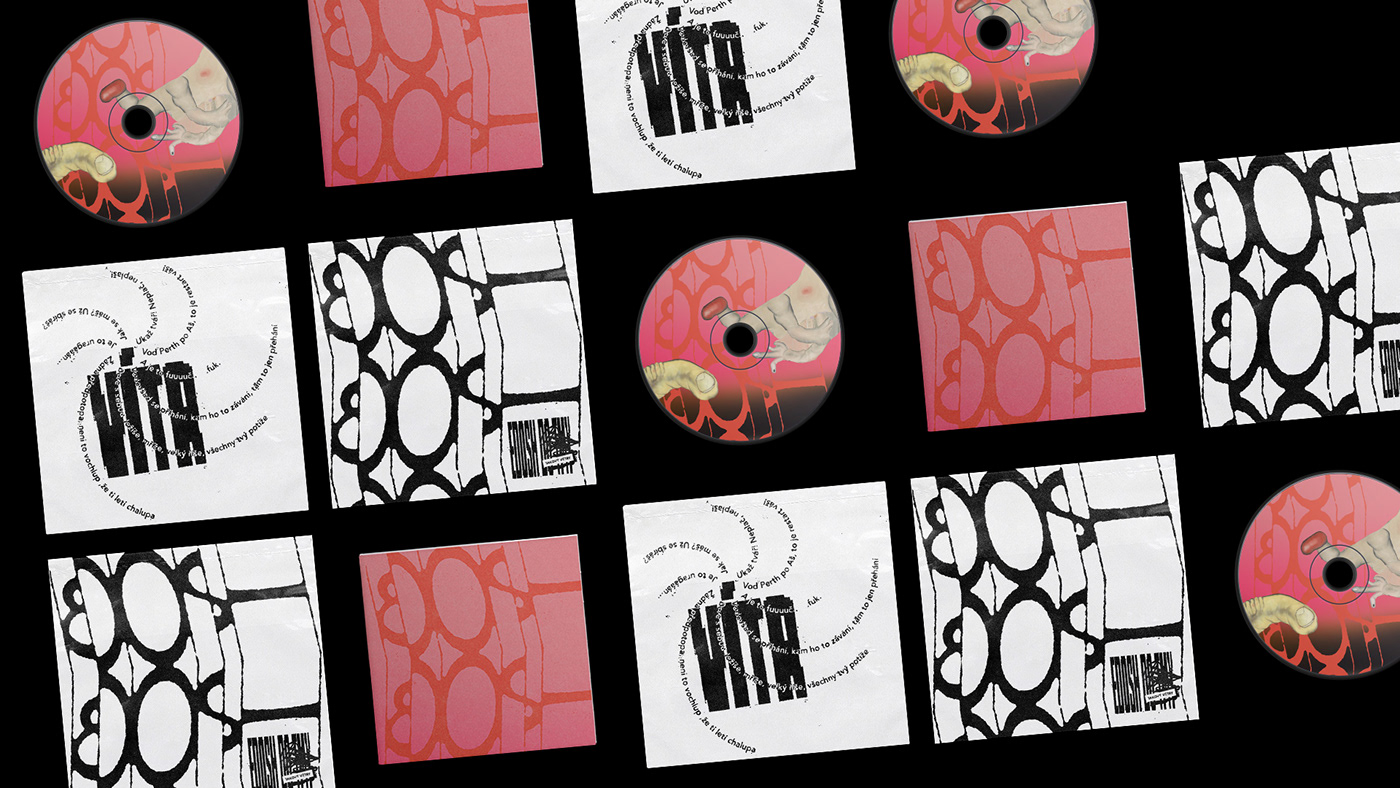 cover cd artwork music package screenprint typography   black & white