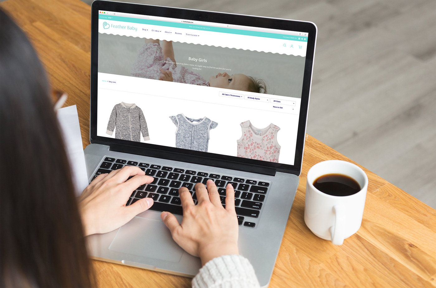 baby branding  apparel clothes logo feather soft Web Design  visual identity rebranding