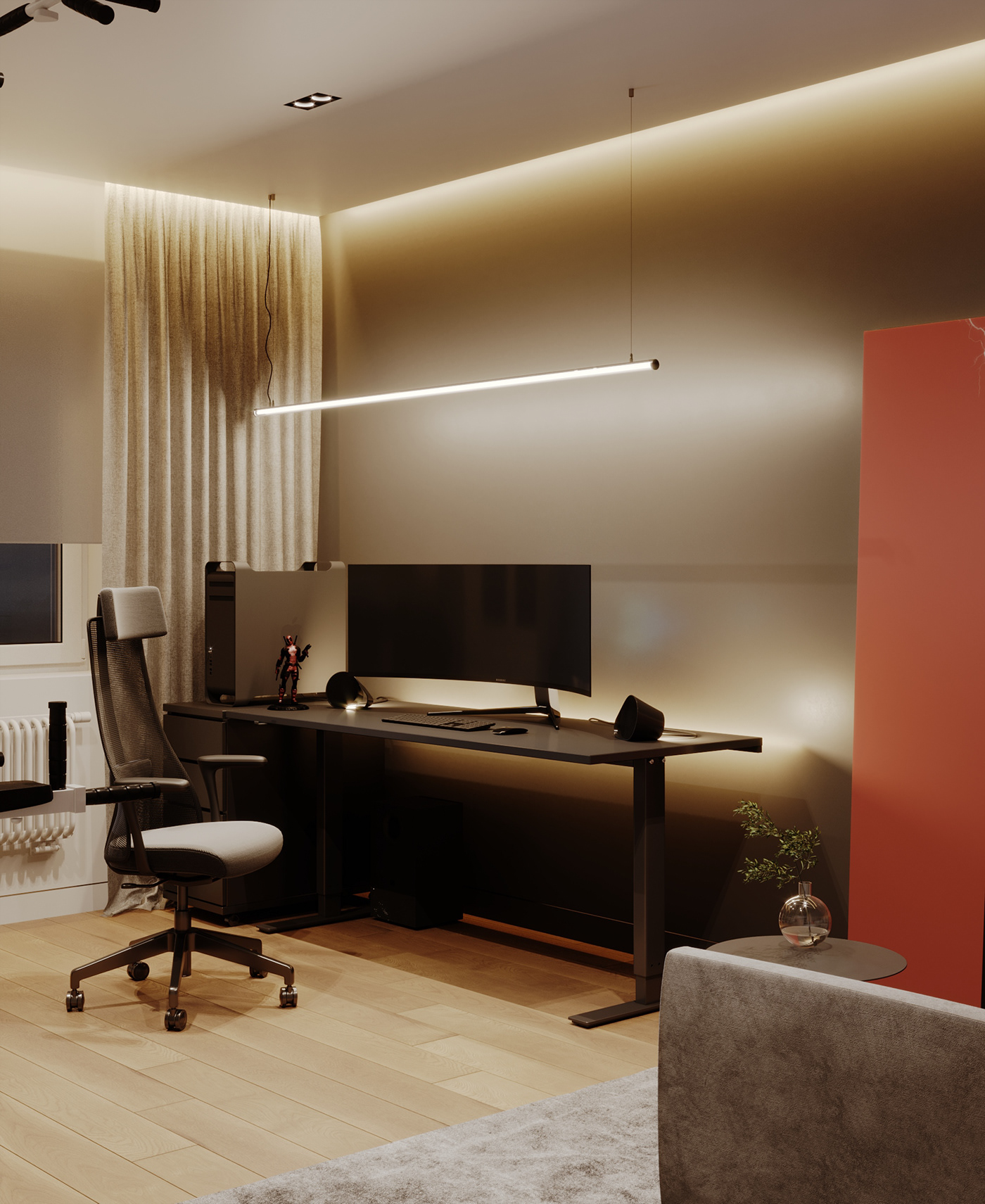 apartment design bedroom BESENSE black cabinet interior design  livingroom minimal stylish interior top