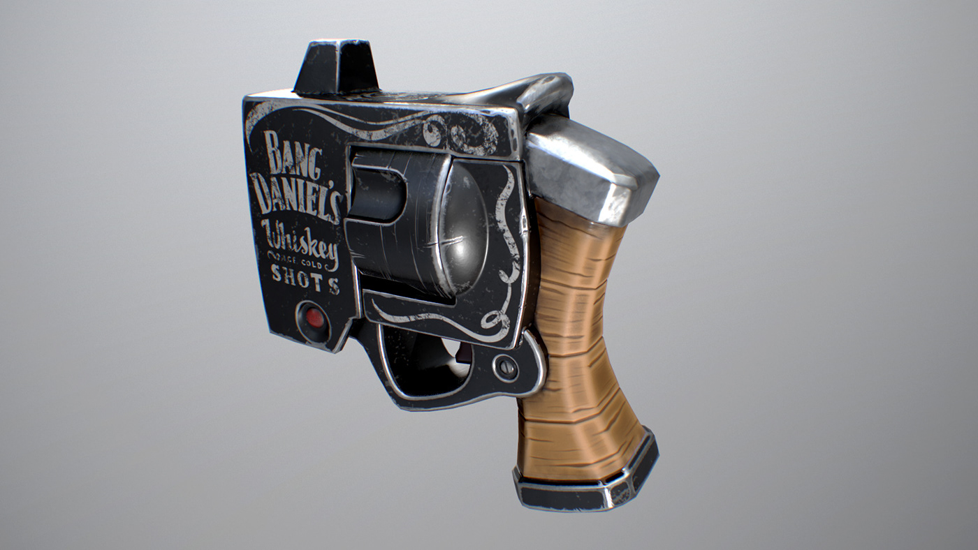 Game Art 3d modeling Gun cartoon stylized Weapon chunky PBR