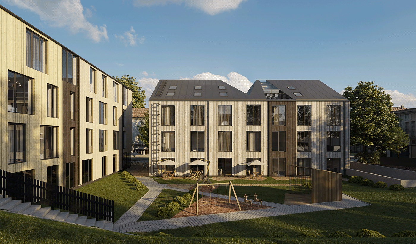 3ds max architecture corona renderer Estonia exterior rendering residential visualization