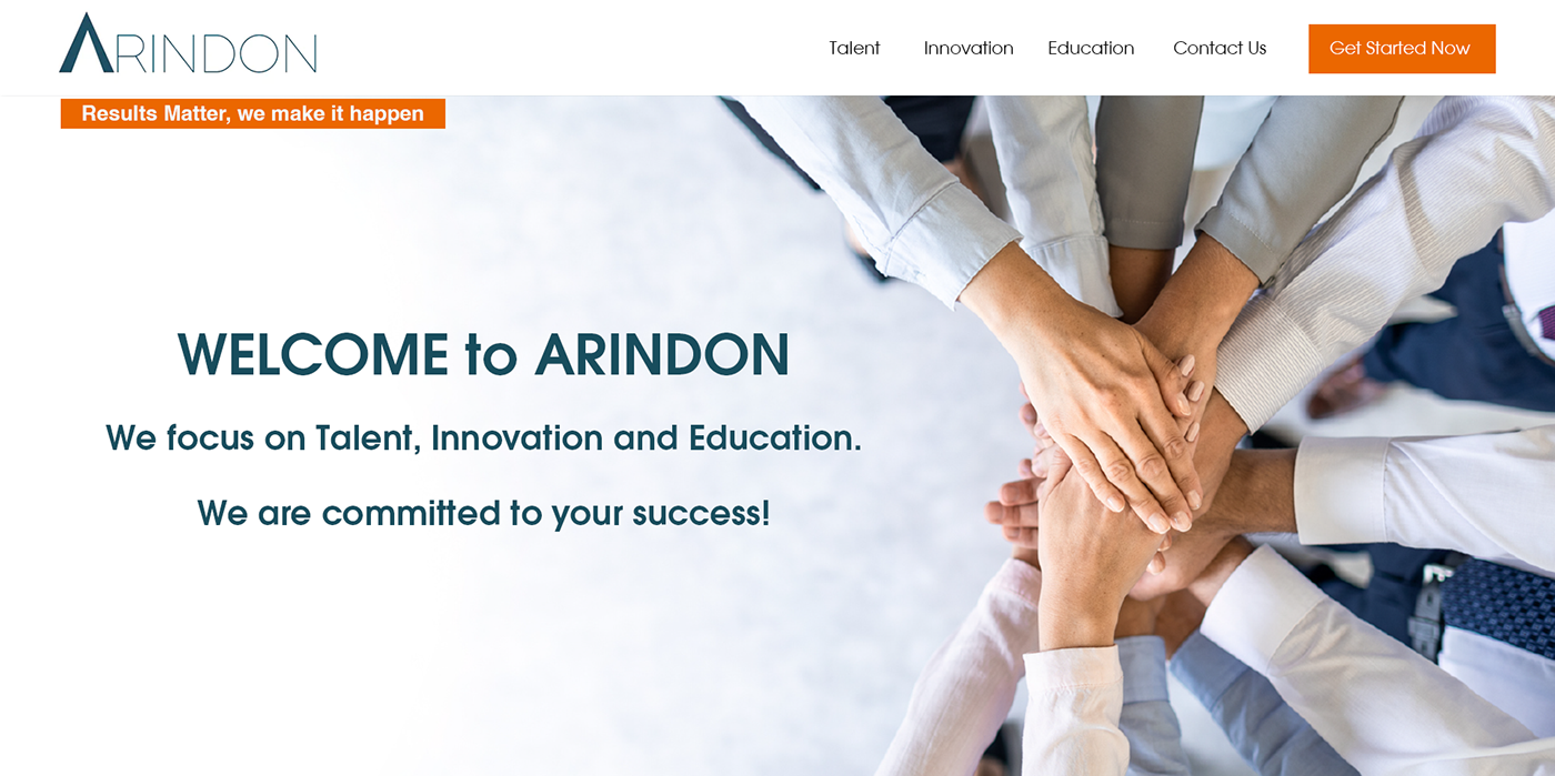 design Website innovation Education TAlent committed Aridon Sucess