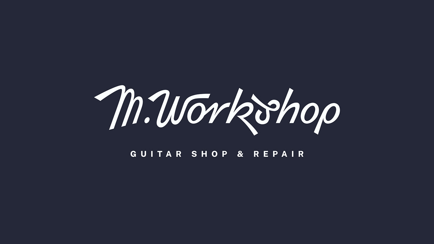 branding  guitar logo music pick rock shop social store Workshop