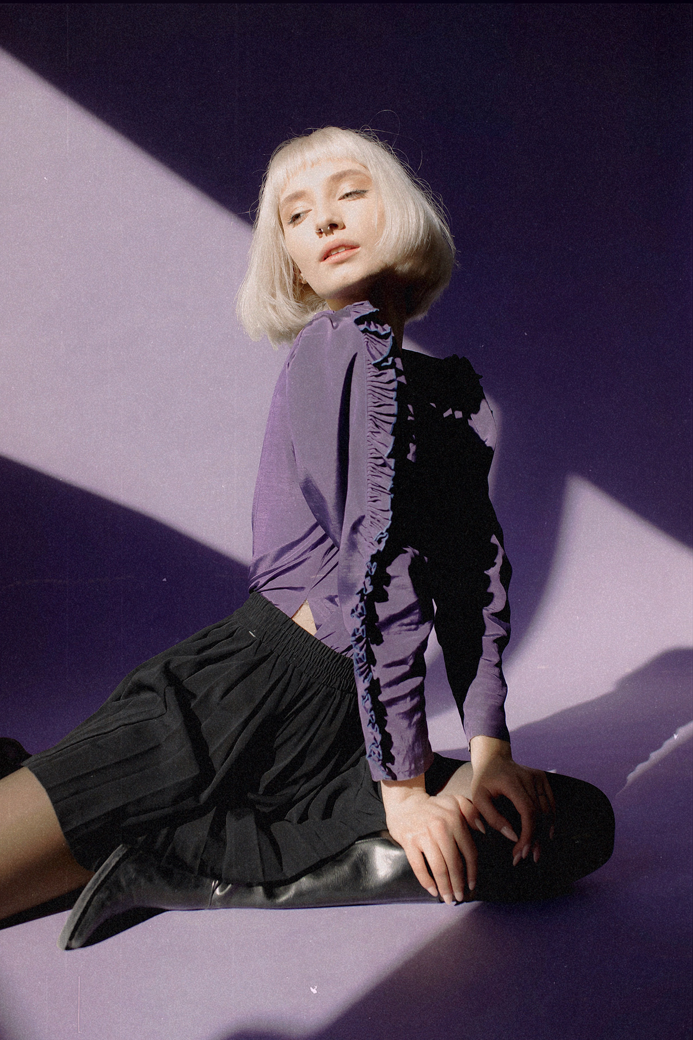 Fashion  film photography Photography  photoshoot purple backdrop studio