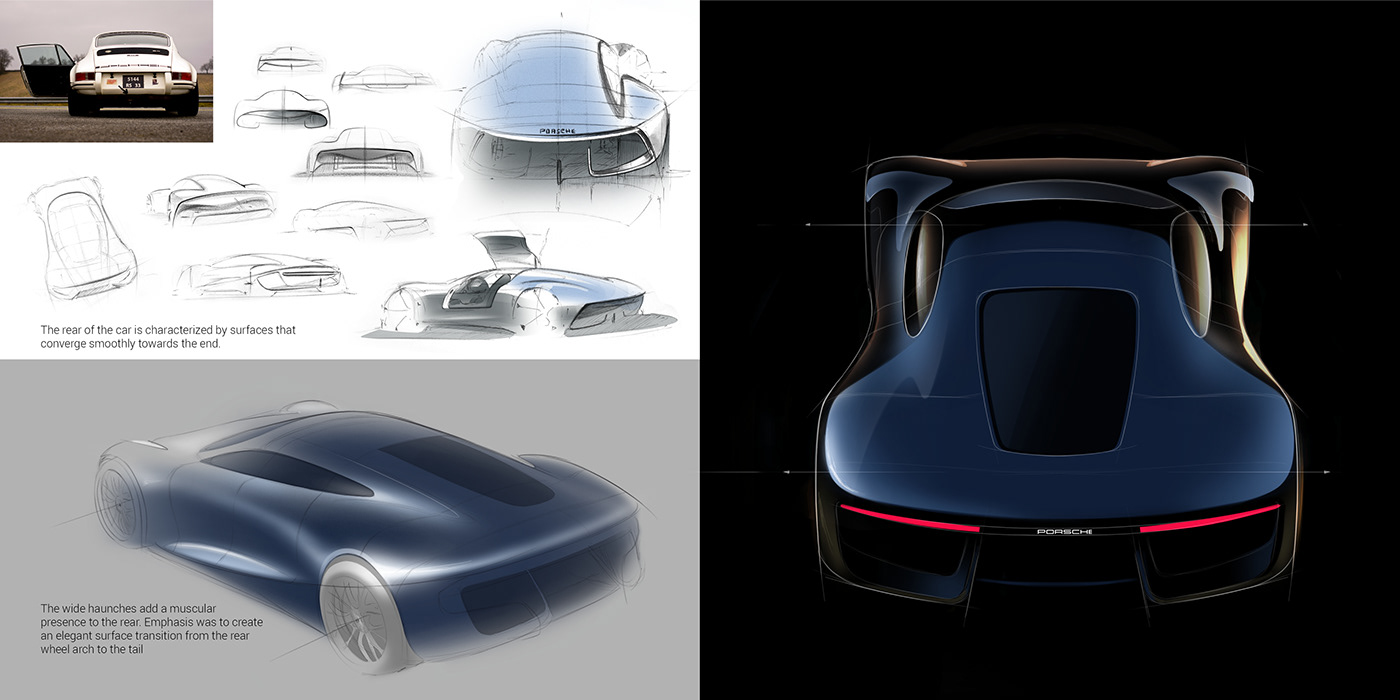 3D automotivedesign car CGI industrial design  Porsche sketch Sportscar Transportation Design Vehicle