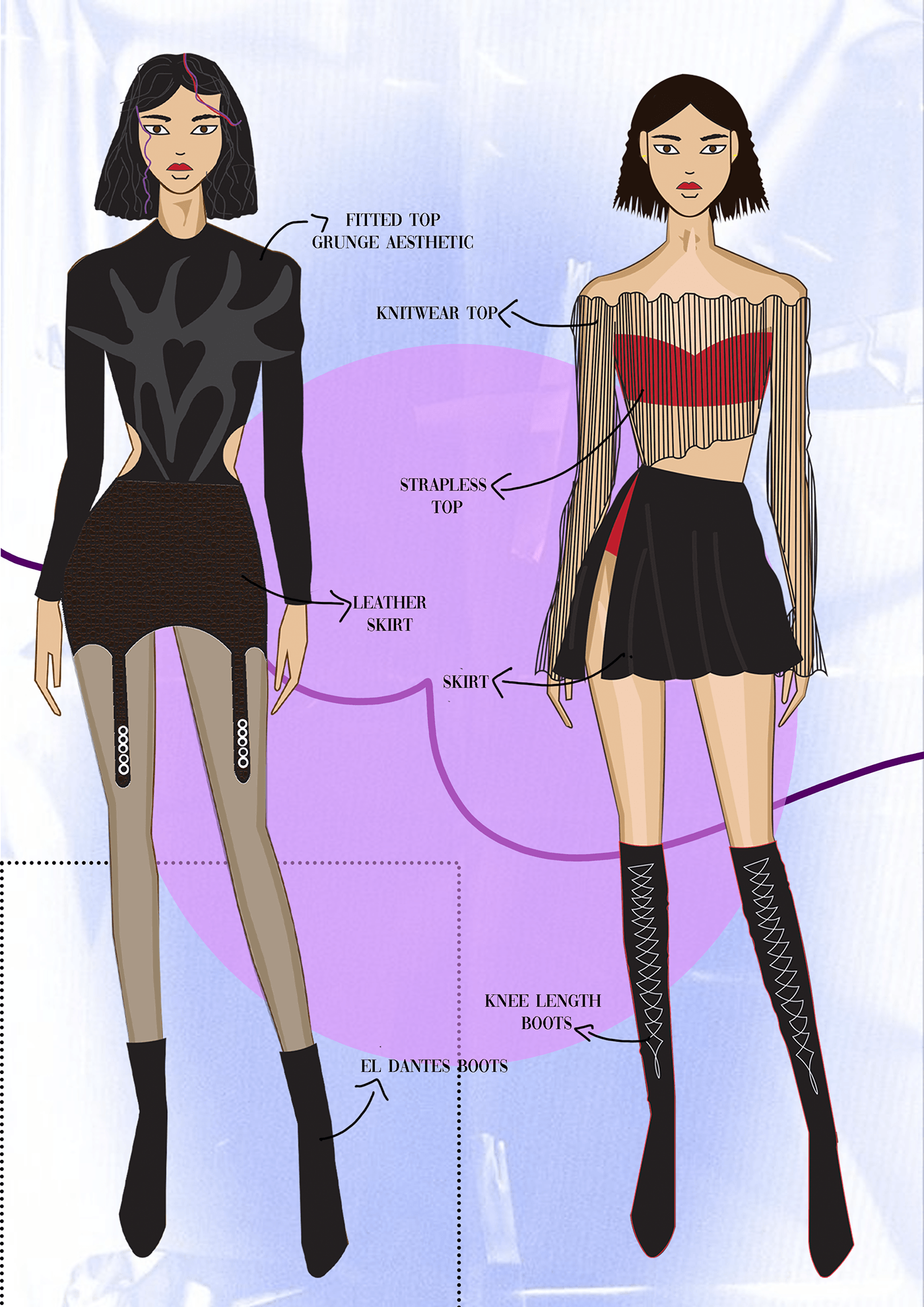Fashion  fashion design fashion illustration digital illustration Digital Art  moodboard Client Collection