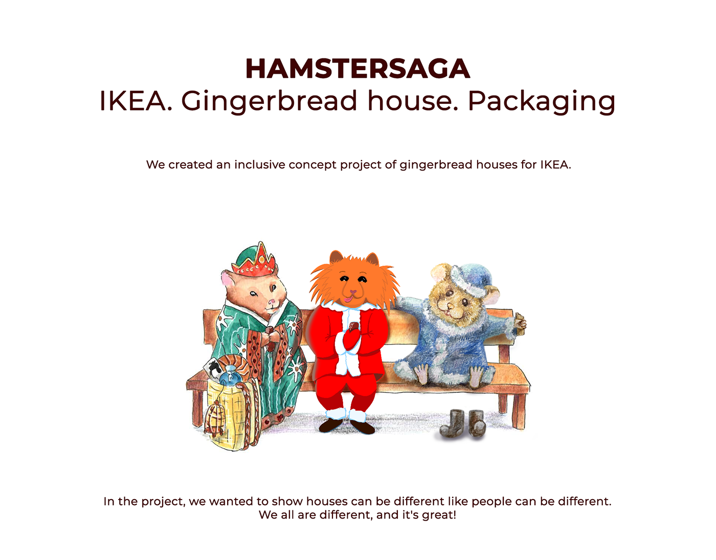 gingerbread house ikea japanese style Packaging Pencil drawing Procreate raster watercolor illustration Christmas new year