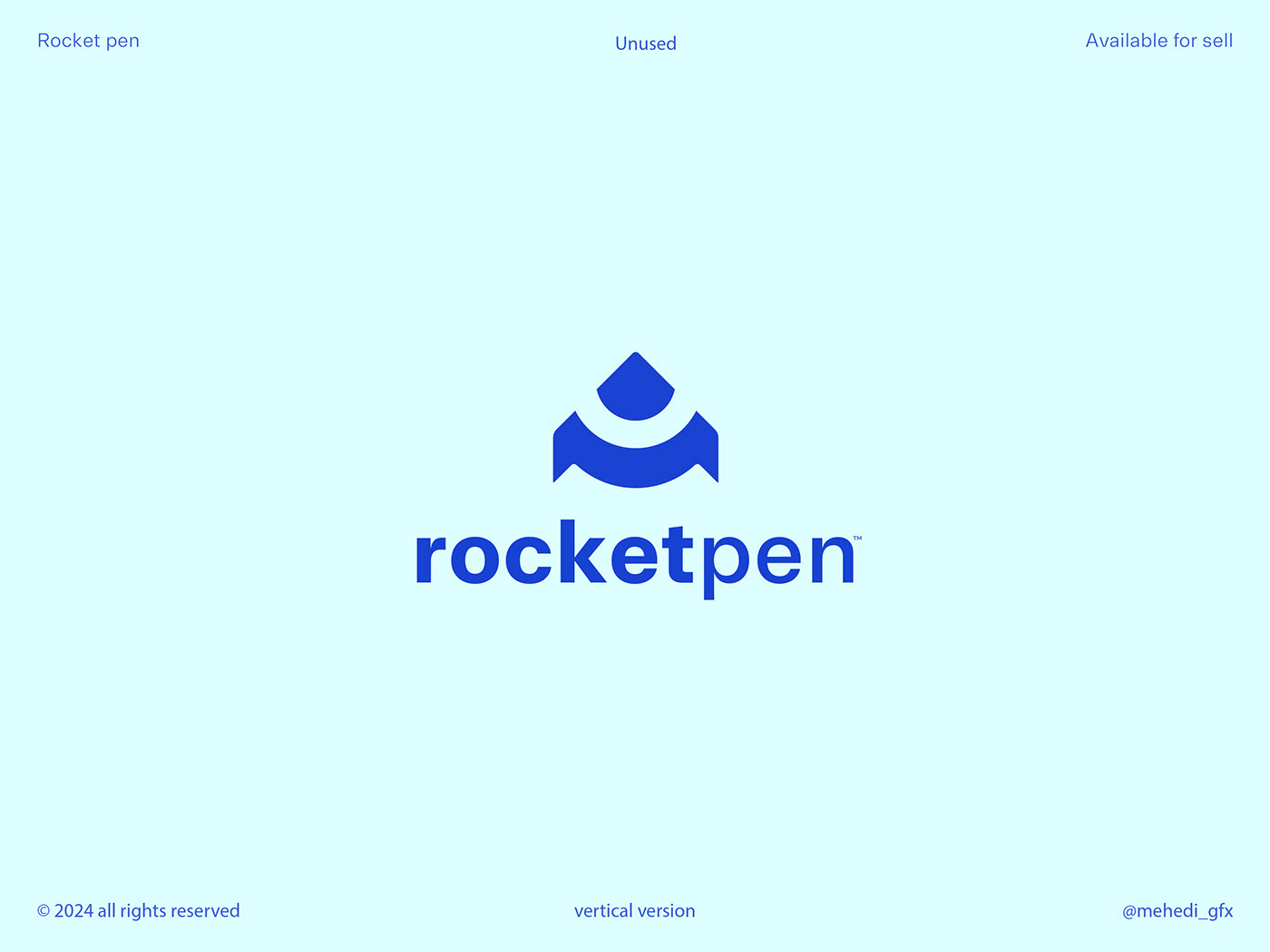 design brand identity logo for sale Rocket Logo  pen logo logo designer visual identity Brand Design logo used logo