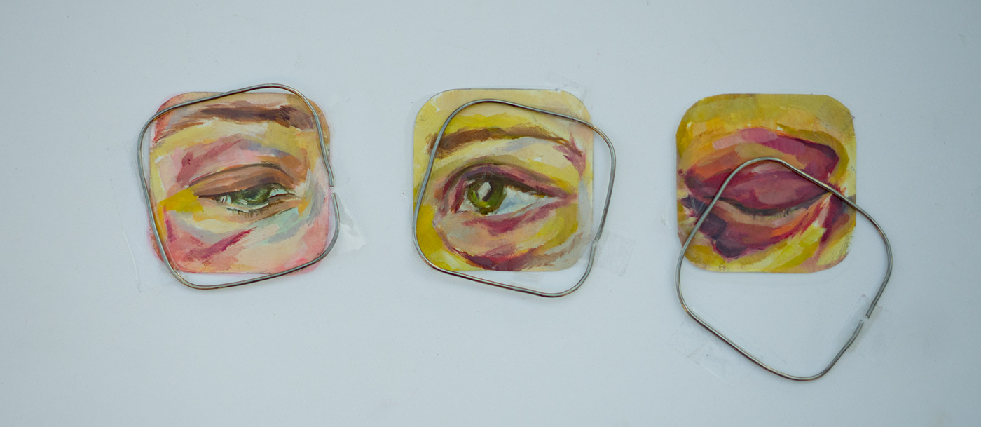 Triptych painting   domestic abuse