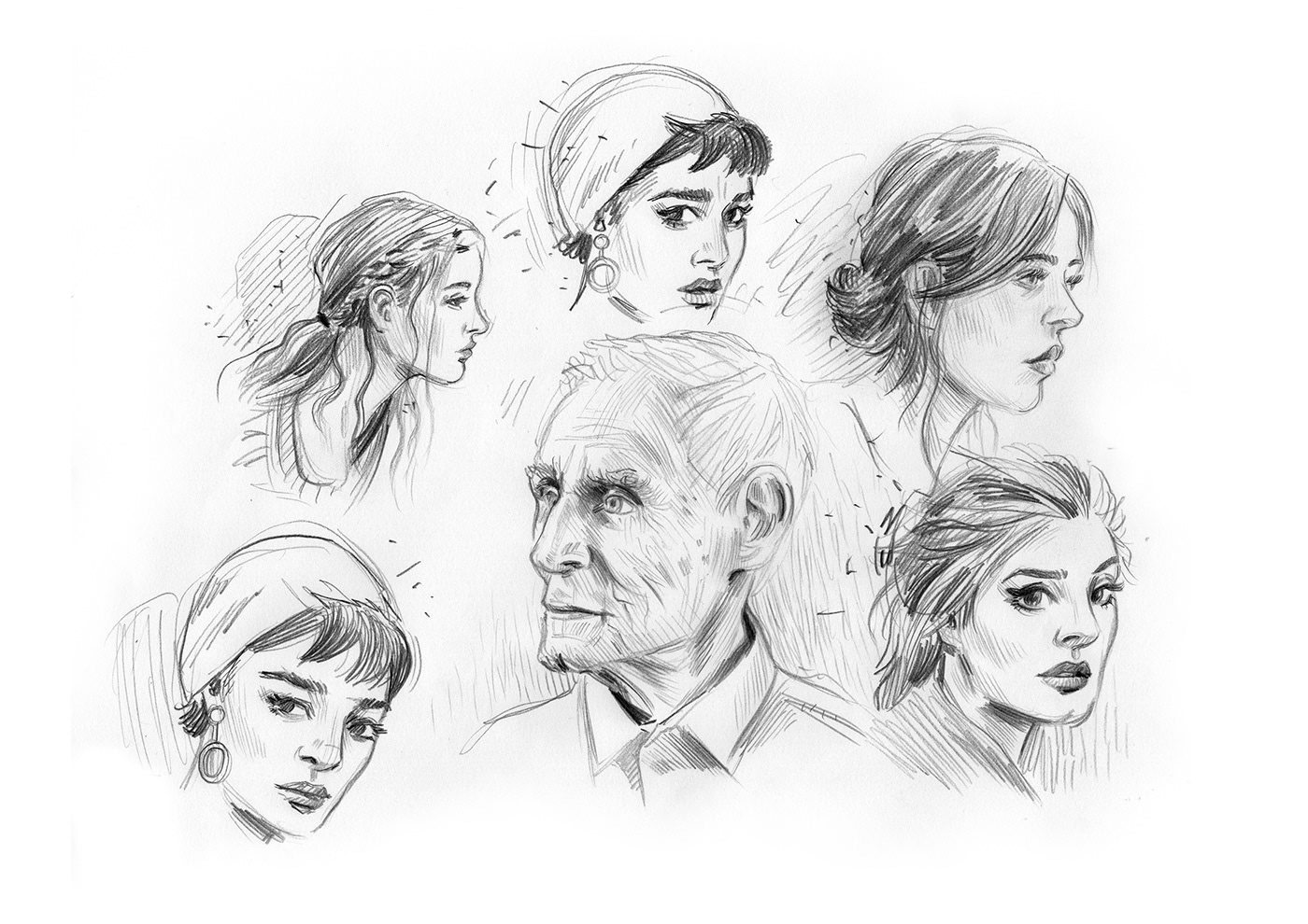 sketches people characterdesign ILLUSTRATION  pencil drawings Menschen bleistiftzeichnung Zeichnung Leute
