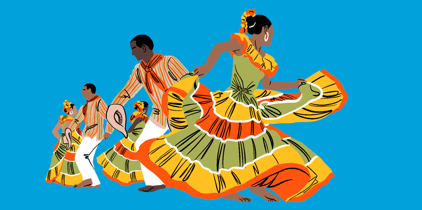 latinoamerica cumbia DANCE   ILLUSTRATION  Digital Art  artwork digital illustration Graphic Designer