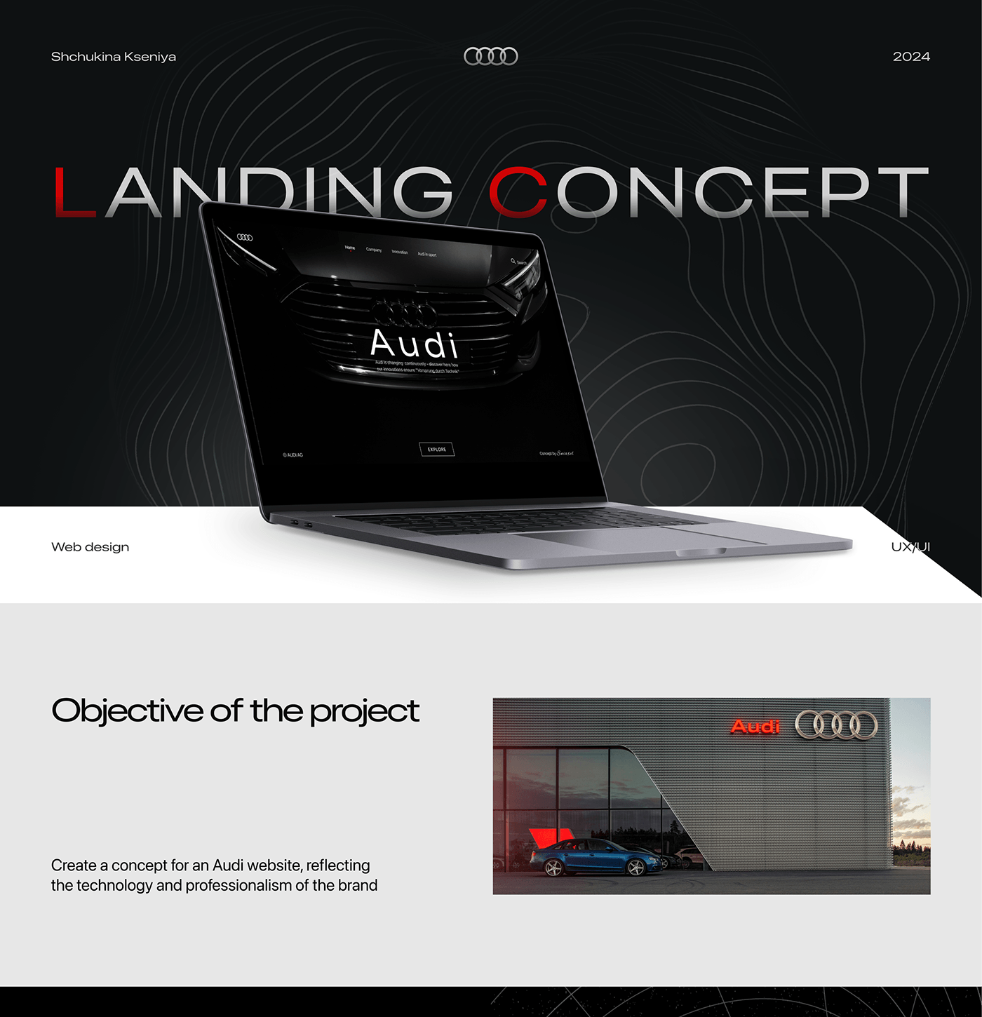 landing page Web Design  UI/UX Figma user interface Website concept design Audi landing site