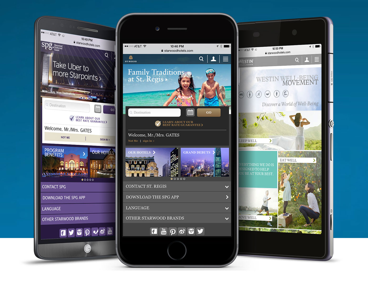 hotel mobile mobile web iphone Hospitality e-commerce app inspire Starwood android