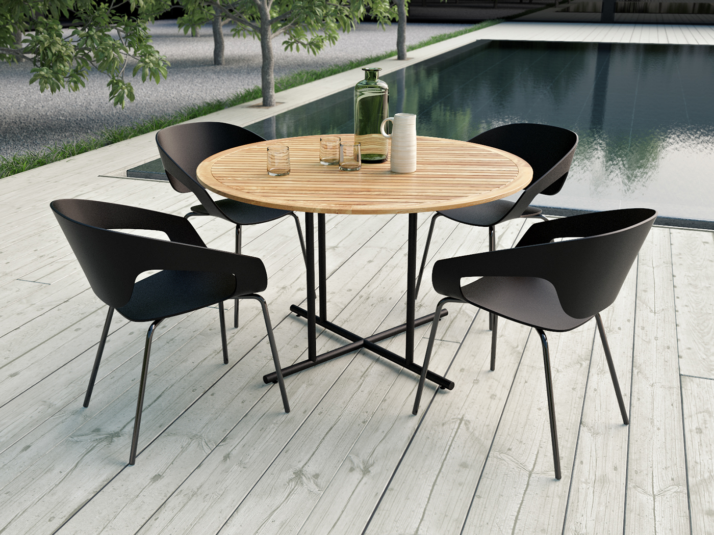 outdoor furniture poolside set Casamania by Frezza Outdoor chair design connected 3d Models CG Content luca nichetto Outdoor Table